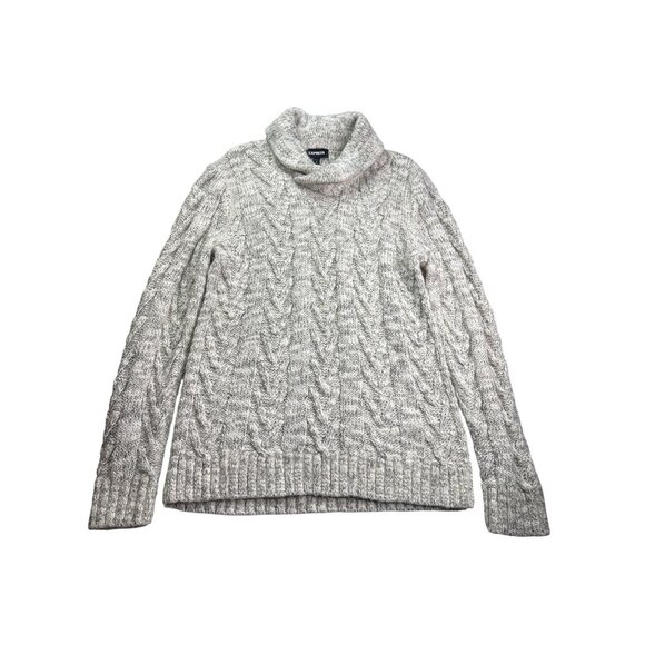 Express Womens Chunky Knit Sweater Size M Shawl Collar Acrylic Wool Alpaca Blend - Picture 1 of 7